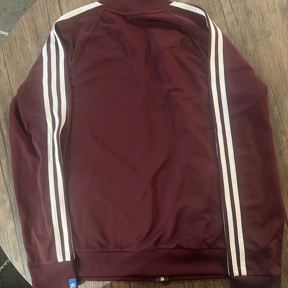 Adidas Men's Burgundy Bomber Jacket - Picture 4 of 4